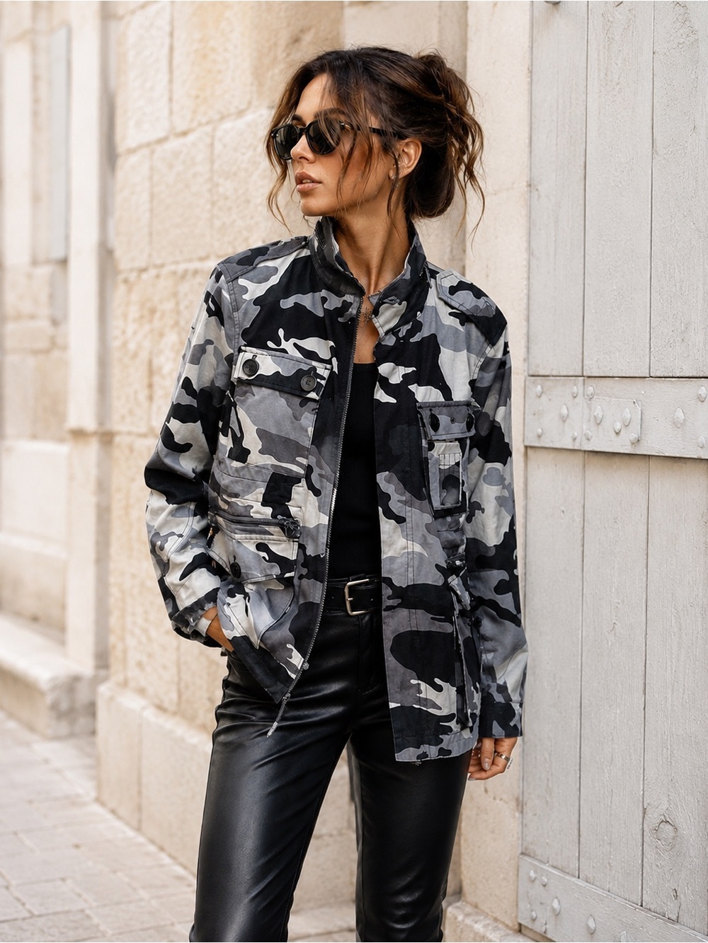 Camo Skull Streetwear Cargo Jacket XS ZV Zadig